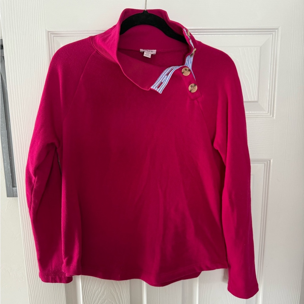 J Crew sweater, turtleneck with side buttons on collar